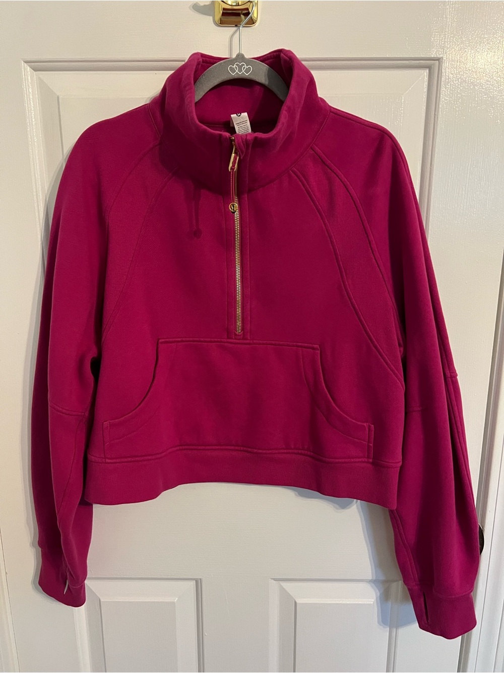 lululemon athletica Fuscia Half-Zip Crop Pullover